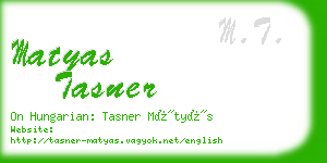 matyas tasner business card